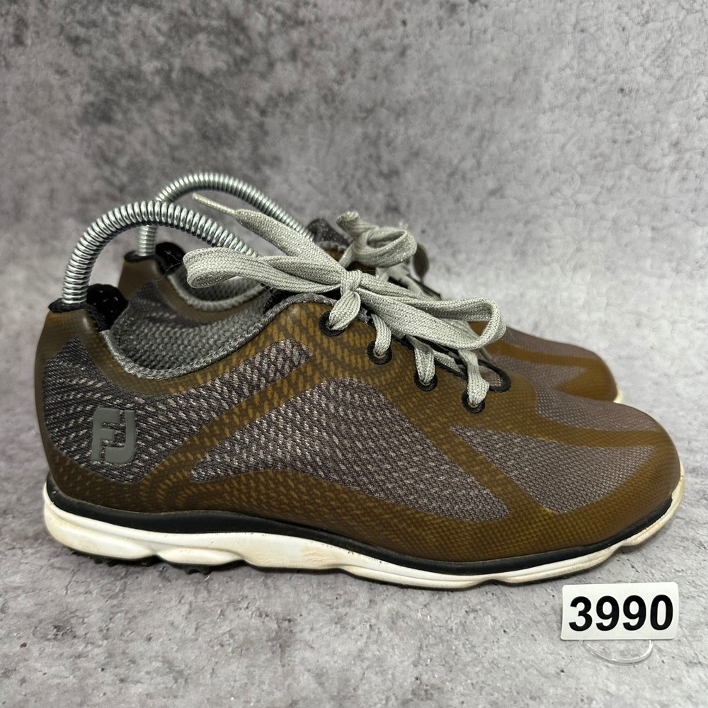 FootJoy emPOWER Golf Shoes Womens 7.5 Brown Grey Spikeless Mesh Athletic 98003